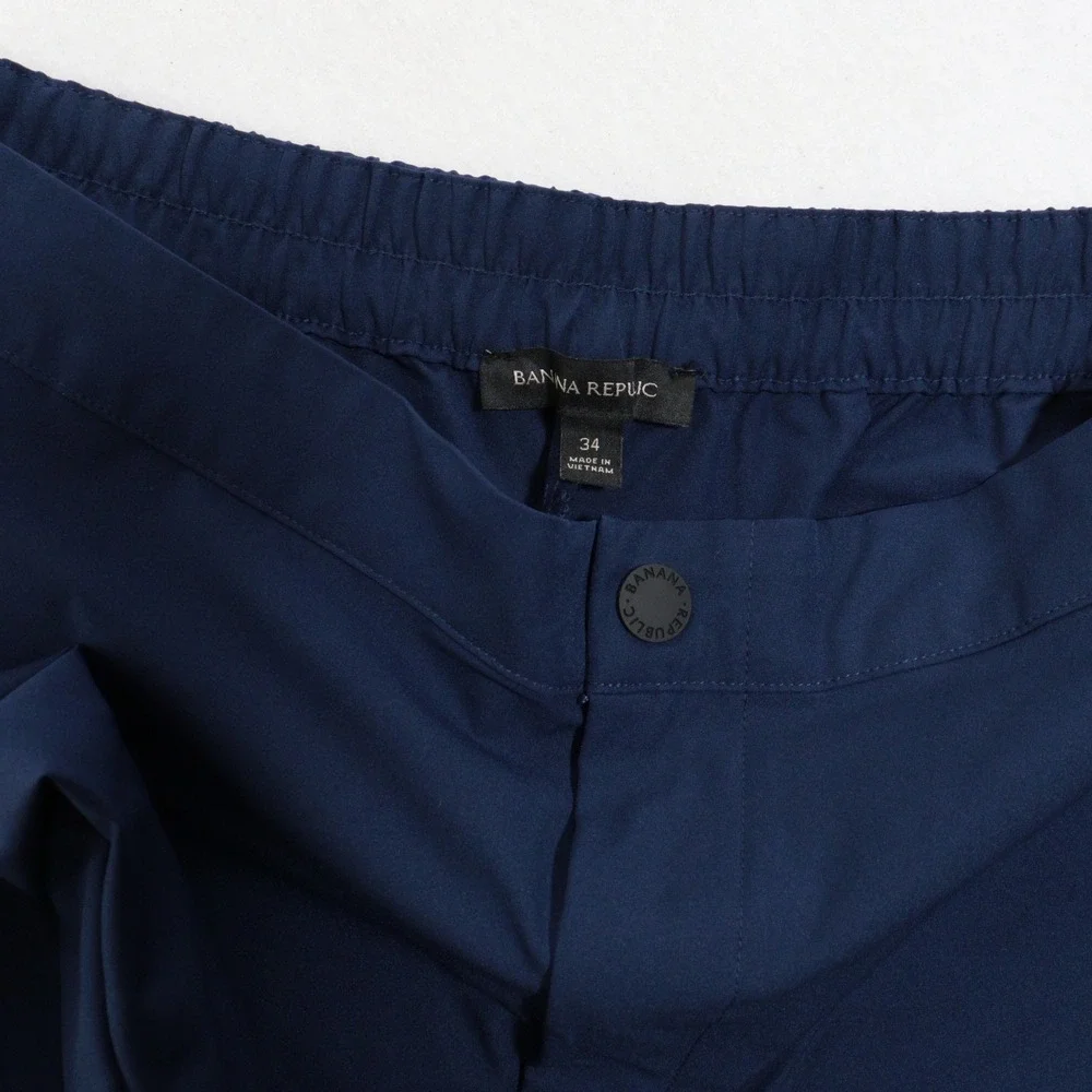 Banana Republic Motion Tech Hybrid Pants Performance Stretch Navy Blue Men 34